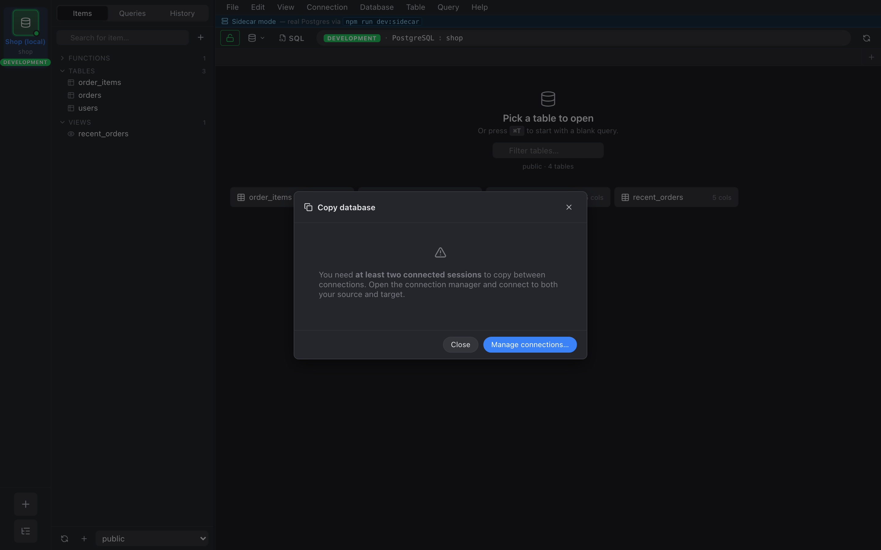Copy dialog with source + target picked