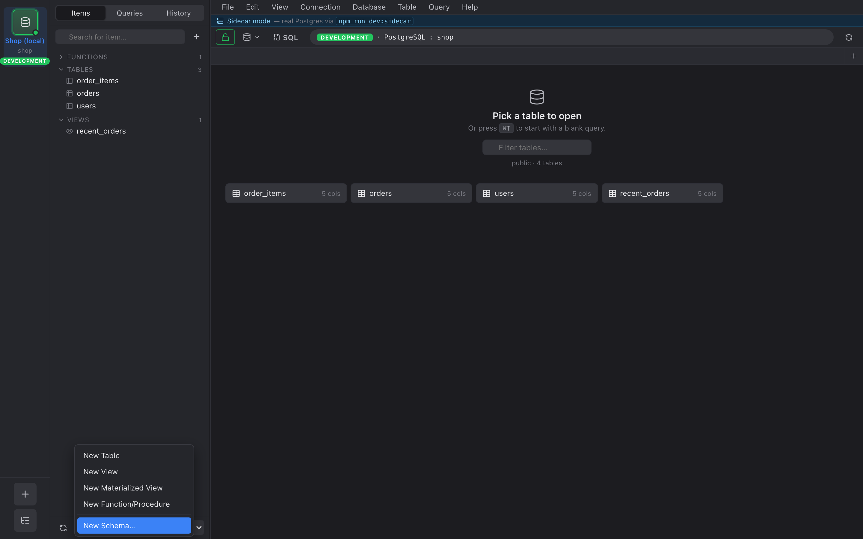 Create object dropdown
