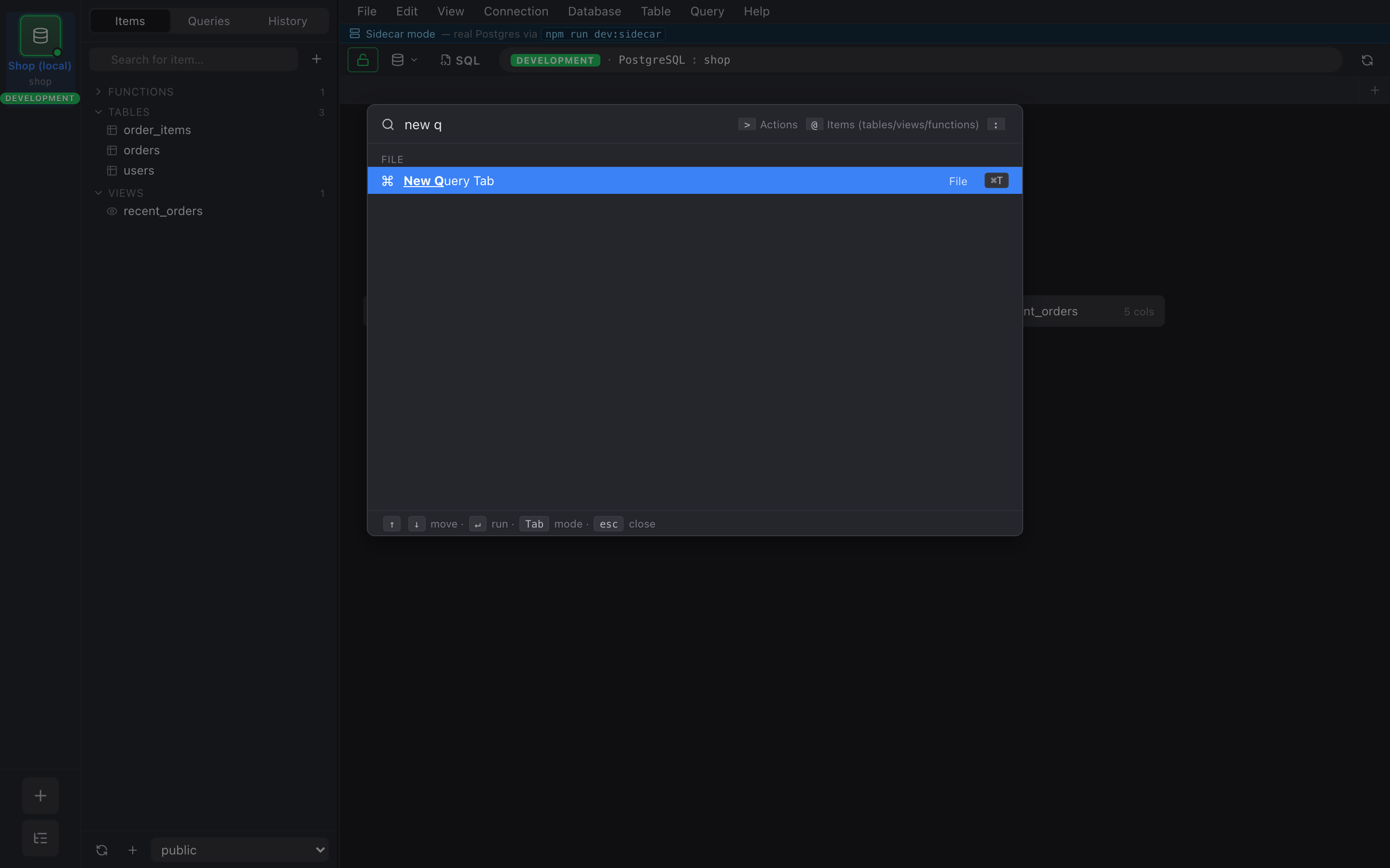 Command palette