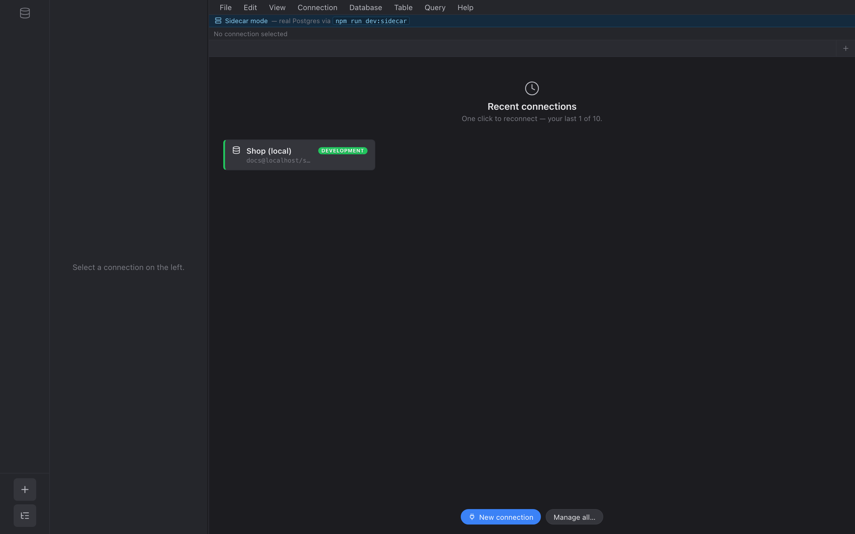 Recents landing pane